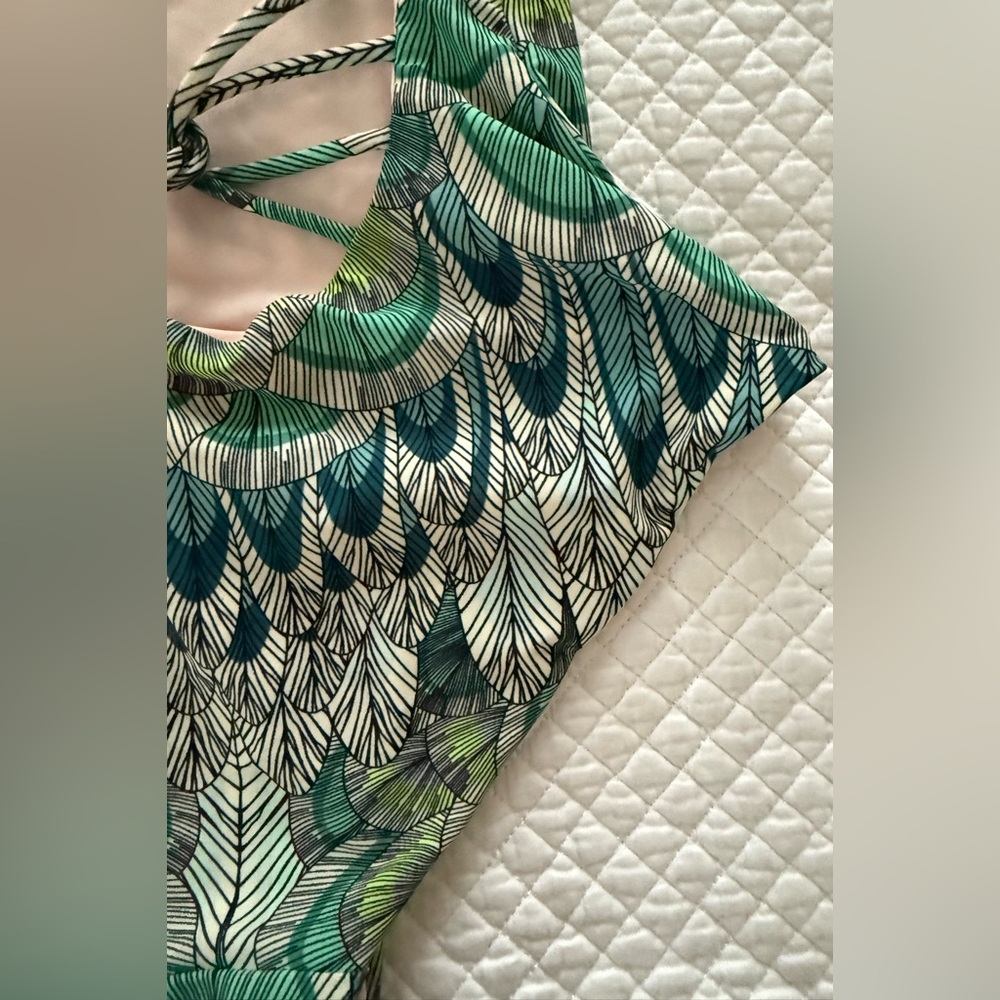 Mara Hoffman Swim Backless Feather Print One Piece Swimsuit Size XS NWT - Picture 9 of 11